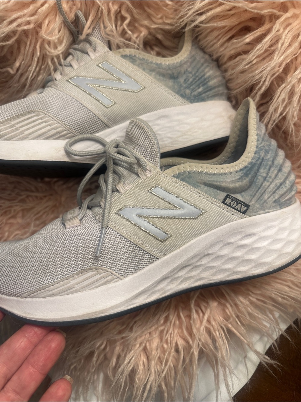 New Balance Women's Light Gray Mesh Athletic Sneakers